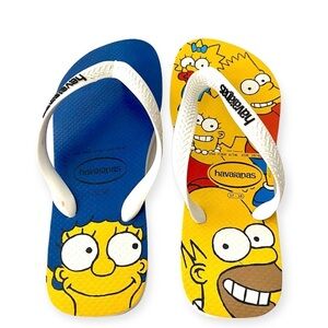 Havaianas The Simpsons White Strap Flip Flop Sandals-Size 7/8 Summer Beach